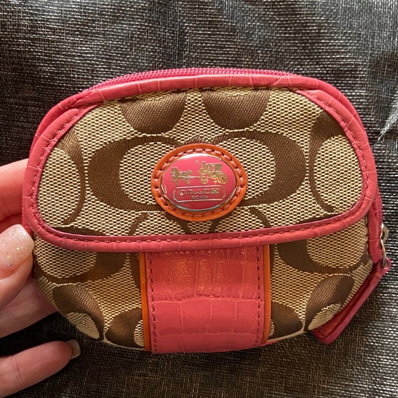 Coach Accessories - Coach Y2K Monogram Croc Coin Case EUC